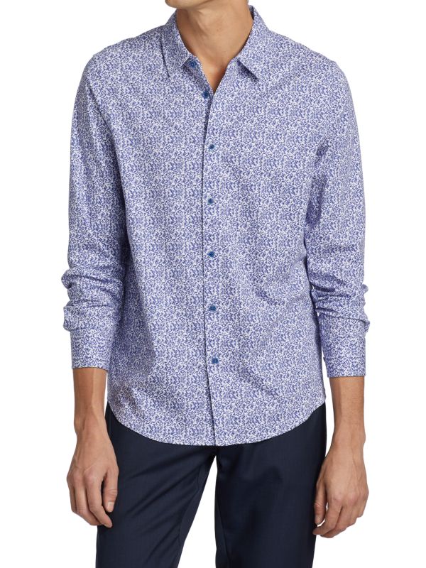 Saks Fifth Avenue Slim Fit Cotton Button Up Shirt